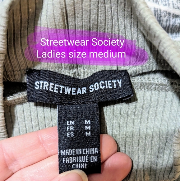 Streetwear Society size Med NWOT, long sleeve bodysuit, taupe color - Picture 2 of 10